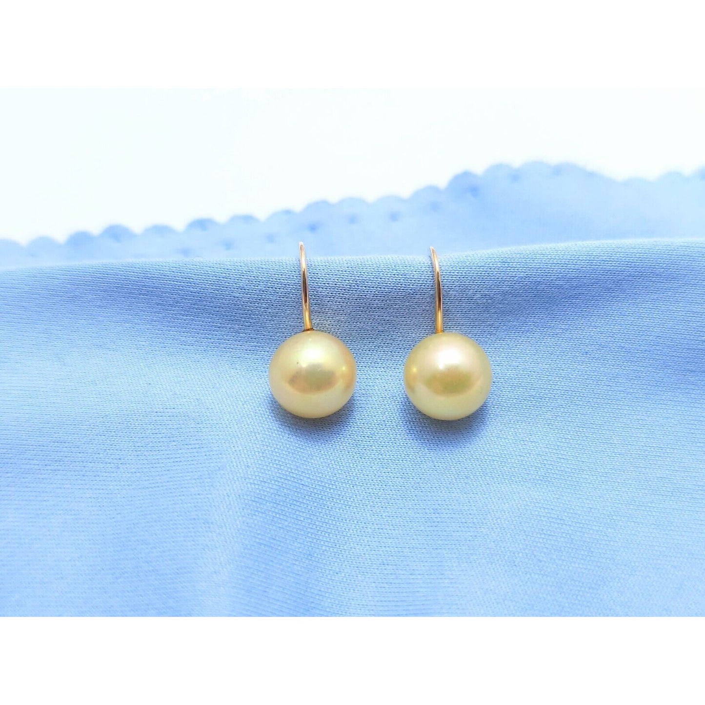 10K Yellow Gold Hinged Screw Back Non-Pierced Round Pearl Earrings