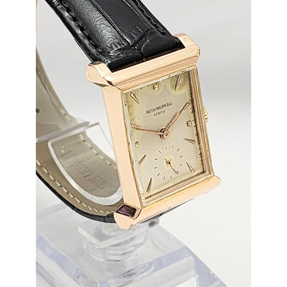 Vintage Patek Philippe 2404 Canape Art Deco Architectural 1950s 18K Rose Gold