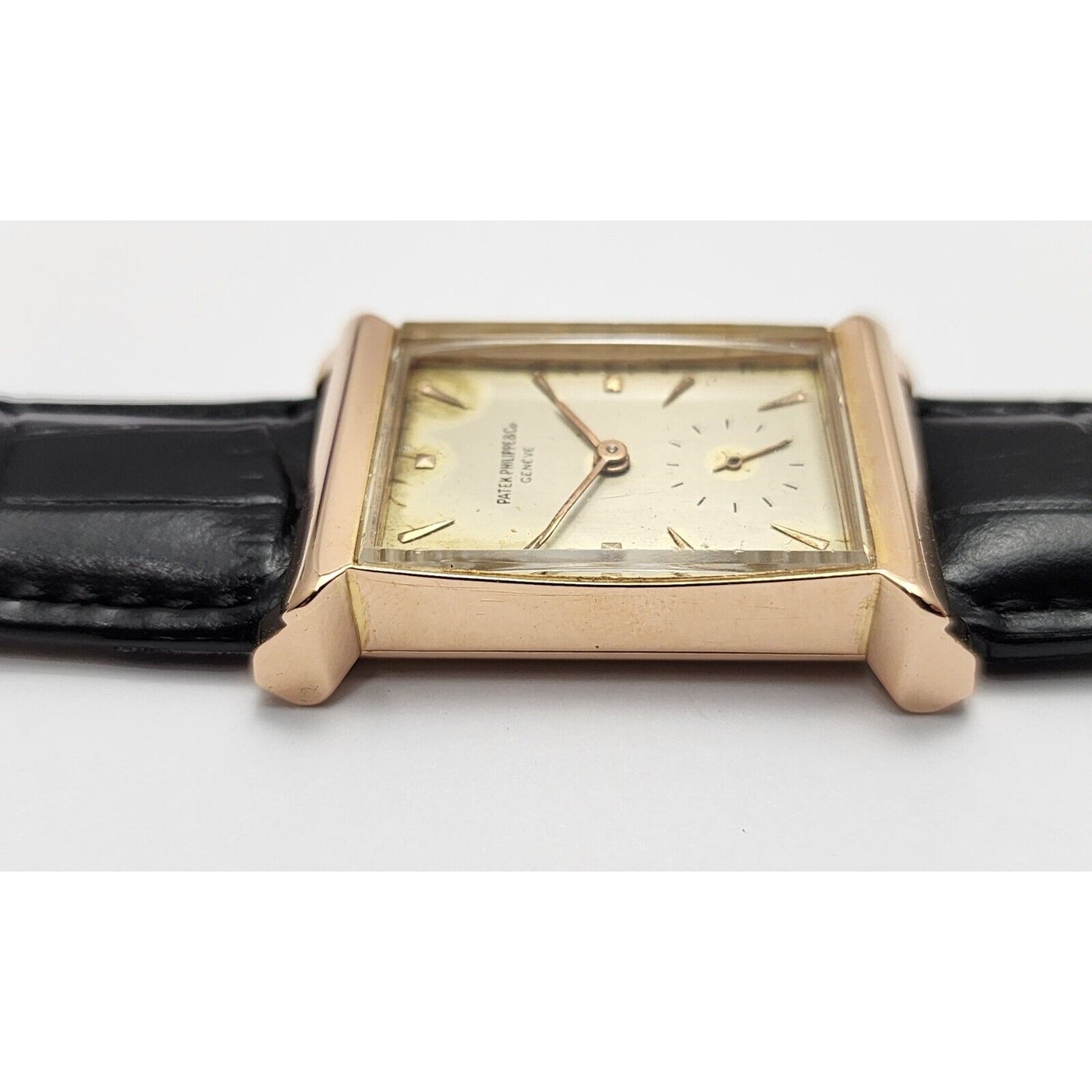 Vintage Patek Philippe 2404 Canape Art Deco Architectural 1950s 18K Rose Gold