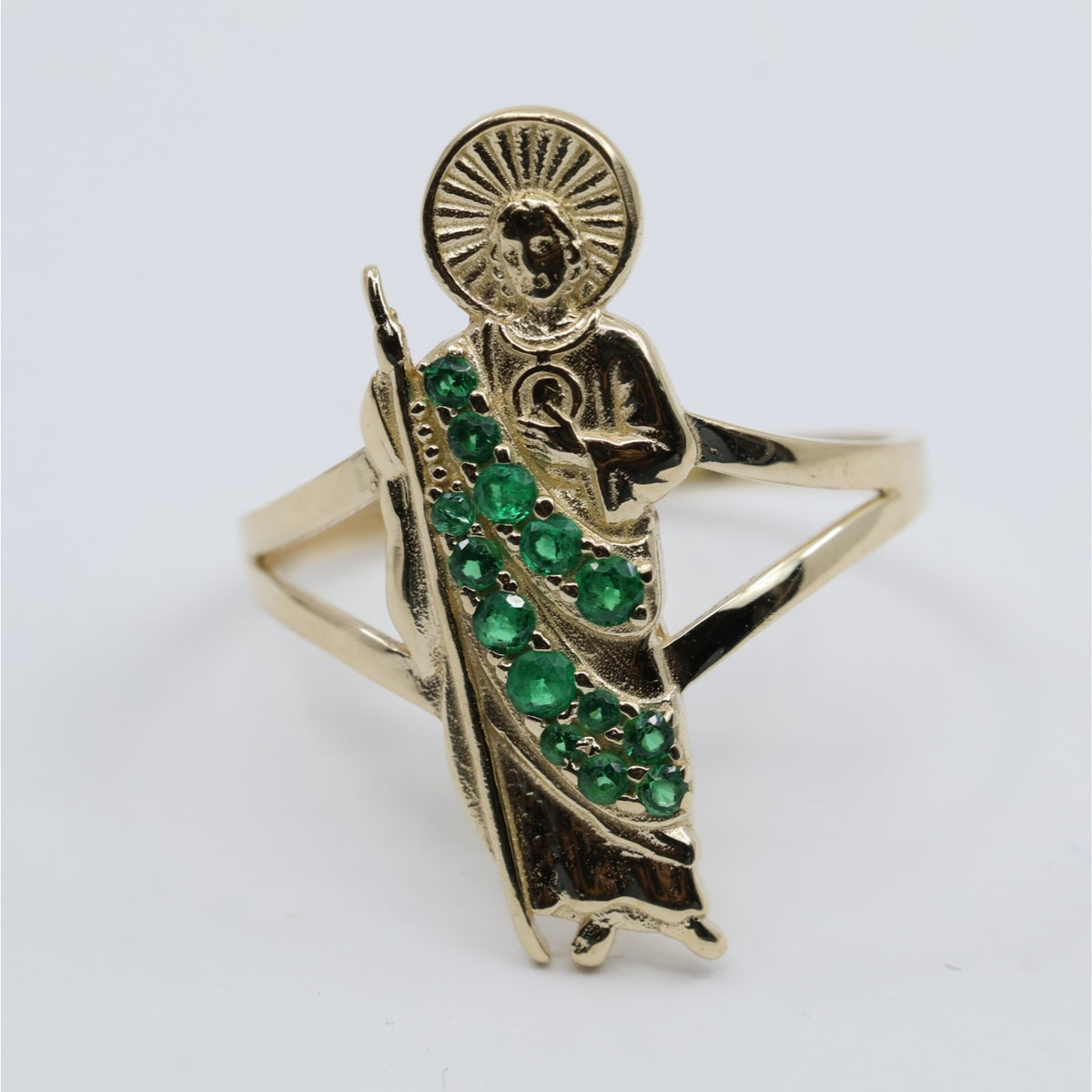 14K Yellow Gold Religious Saint Jude Ring