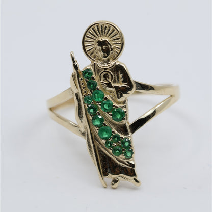 14K Yellow Gold Religious Saint Jude Ring