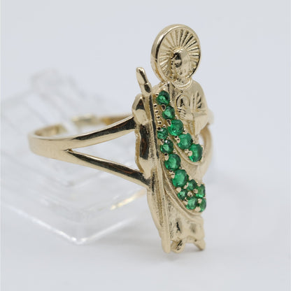 14K Yellow Gold Religious Saint Jude Ring