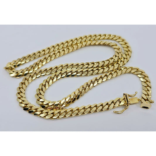14K Yellow Gold Cuban Link Chain Necklace