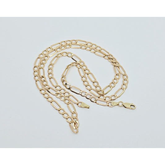 14K Yellow Gold Figaro Link Chain Necklace