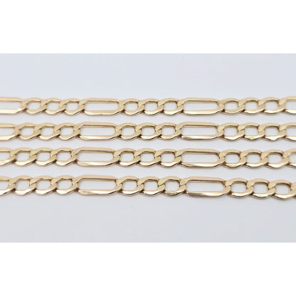 14K Yellow Gold Figaro Link Chain Necklace