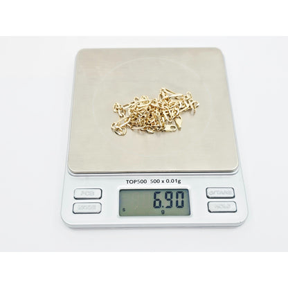14K Yellow Gold Figaro Link Chain Necklace