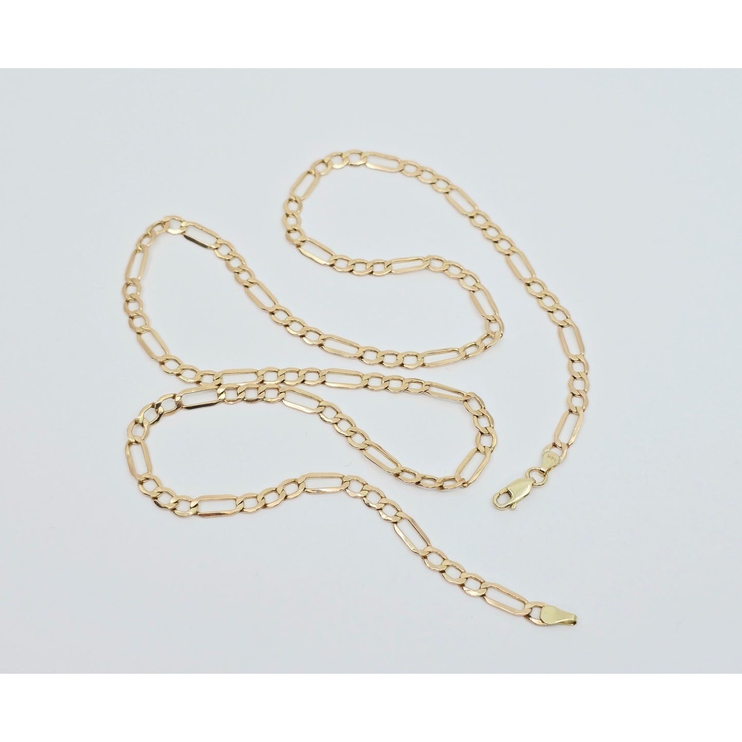 14K Yellow Gold Figaro Link Chain Necklace