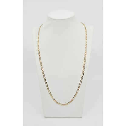 14K Yellow Gold Figaro Link Chain Necklace