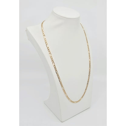 14K Yellow Gold Figaro Link Chain Necklace