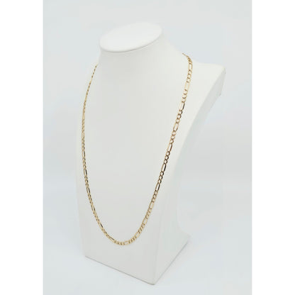 14K Yellow Gold Figaro Link Chain Necklace
