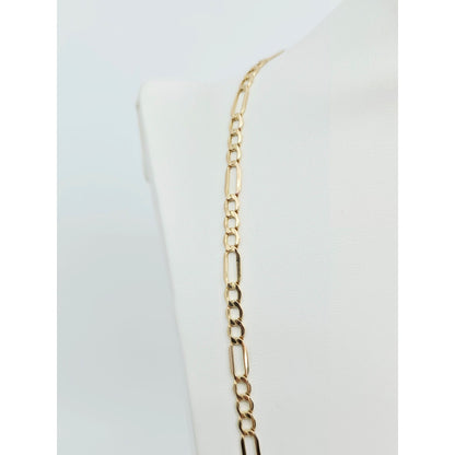14K Yellow Gold Figaro Link Chain Necklace