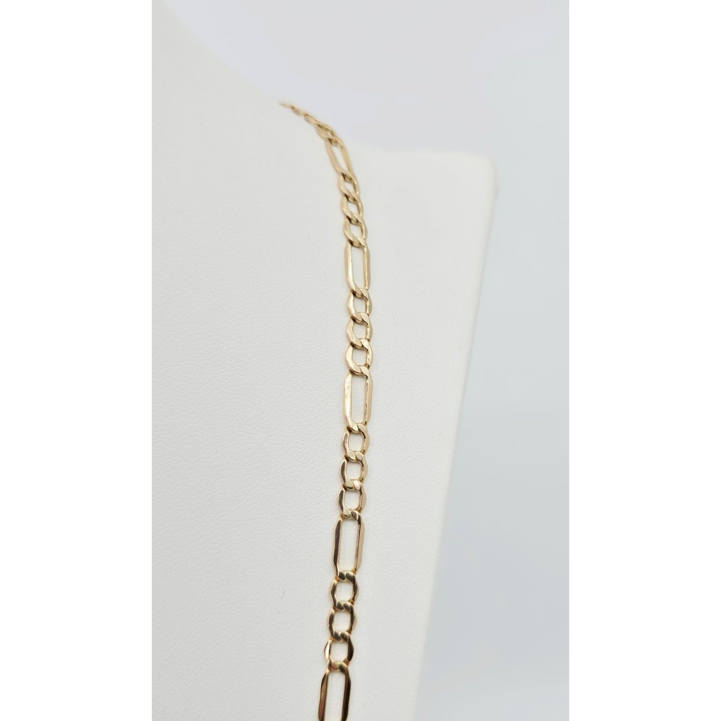 14K Yellow Gold Figaro Link Chain Necklace