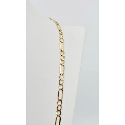 14K Yellow Gold Figaro Link Chain Necklace
