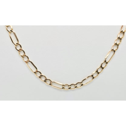 14K Yellow Gold Figaro Link Chain Necklace