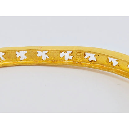 24K Yellow Gold Resizable Flower Link Chain Bracelet