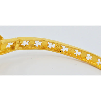24K Yellow Gold Resizable Flower Link Chain Bracelet