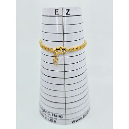 24K Yellow Gold Resizable Flower Link Chain Bracelet