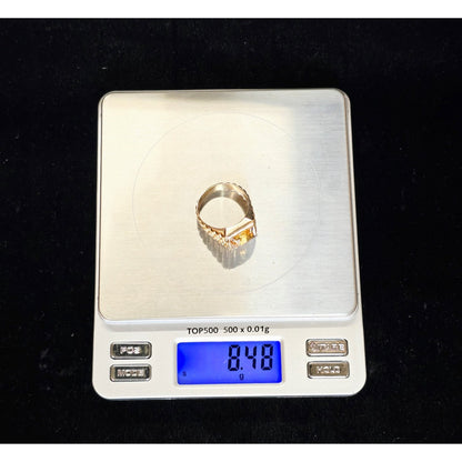14K Yellow Gold Rolex Style Men's Ring with Citrine