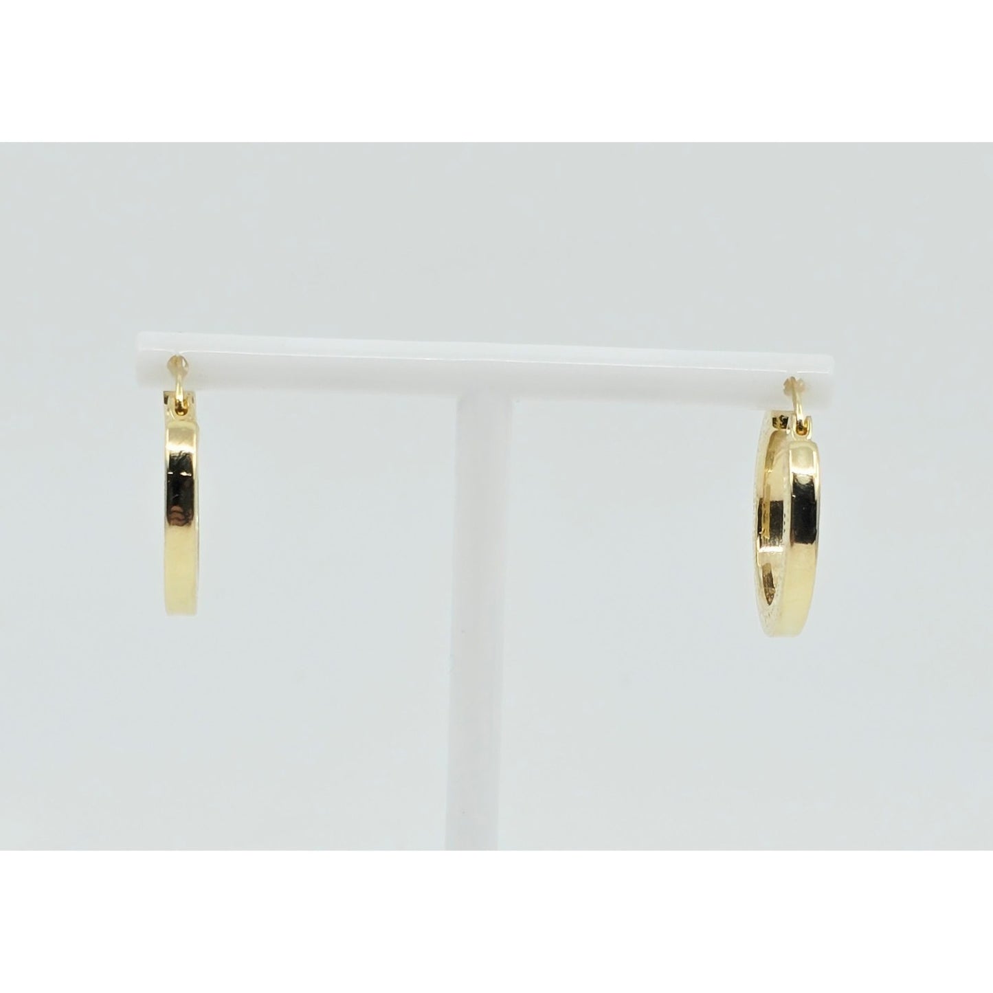 14K Yellow Gold Hinged Versace Style Hoop Earrings