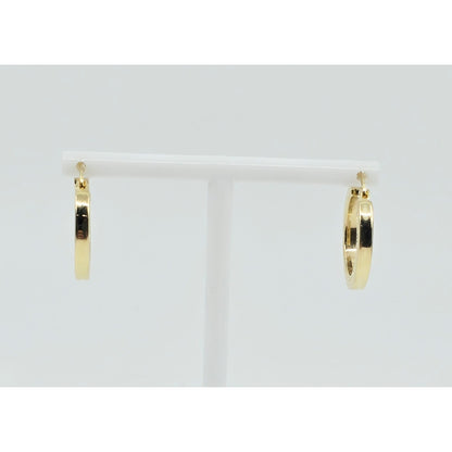 14K Yellow Gold Hinged Versace Style Hoop Earrings