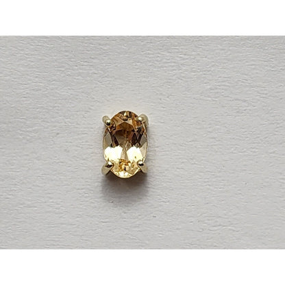 14K Yellow Gold Oval Cut Citrine Stud Earrings