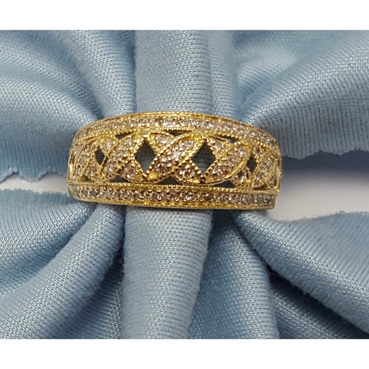 14K Yellow Gold Cluster Diamond Ring