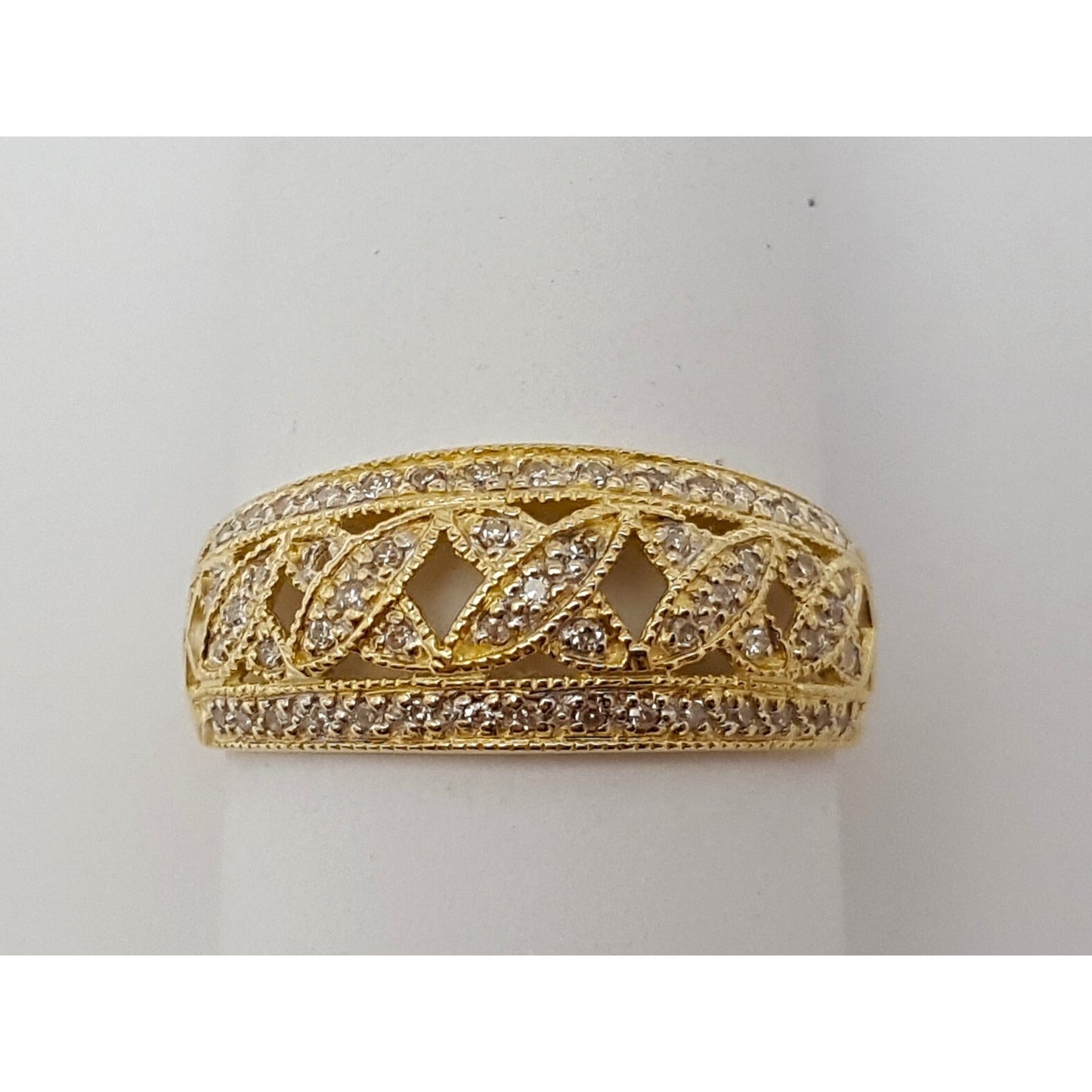14K Yellow Gold Cluster Diamond Ring