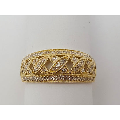 14K Yellow Gold Cluster Diamond Ring