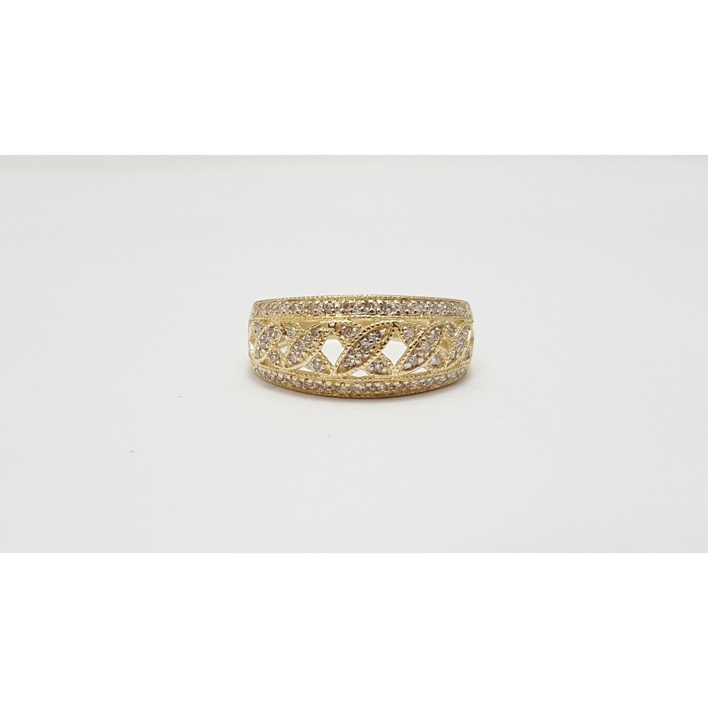 14K Yellow Gold Cluster Diamond Ring