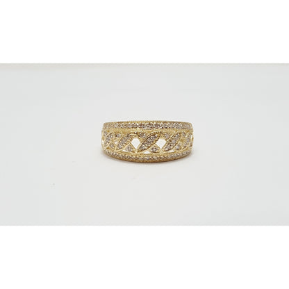 14K Yellow Gold Cluster Diamond Ring
