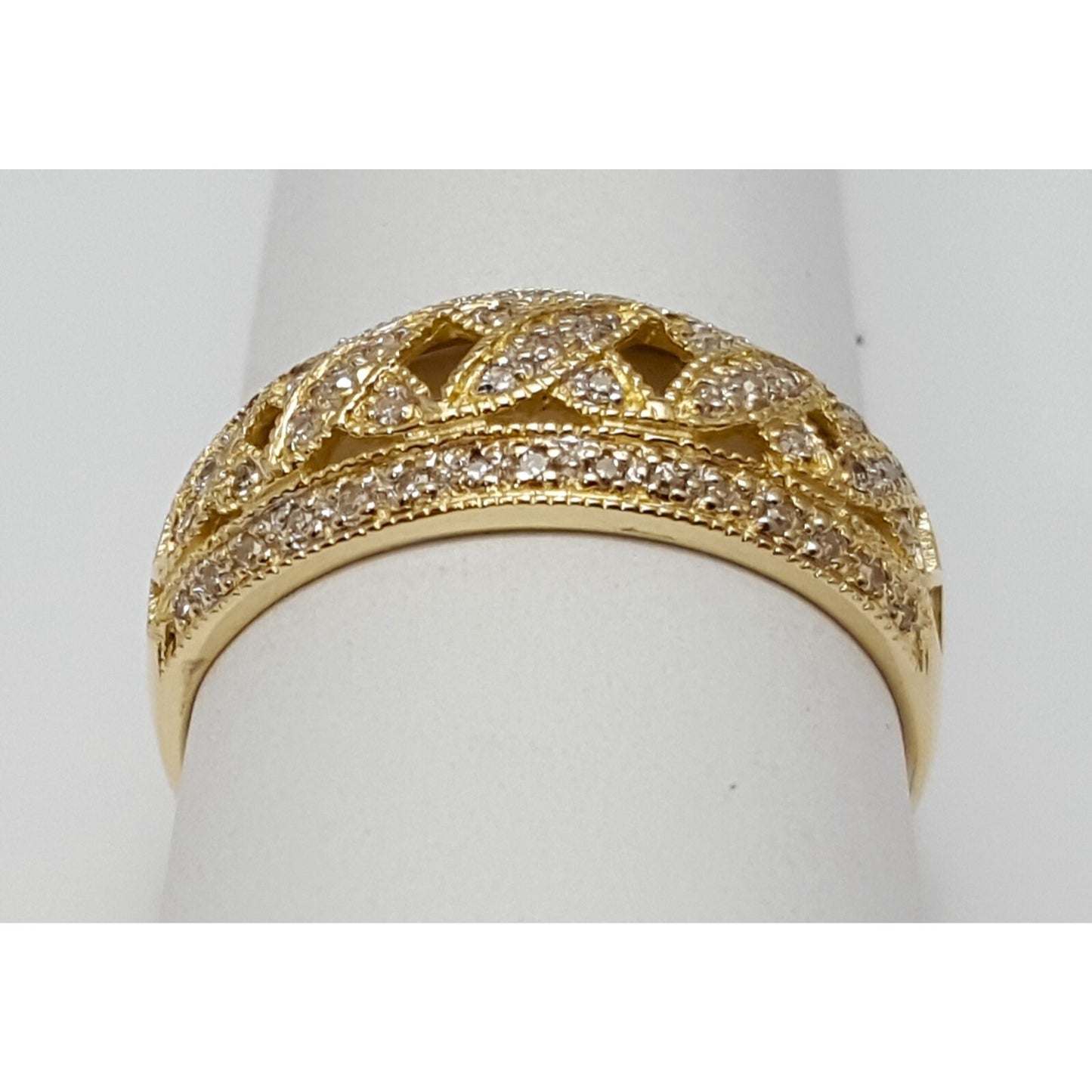 14K Yellow Gold Cluster Diamond Ring