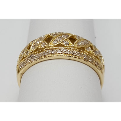 14K Yellow Gold Cluster Diamond Ring