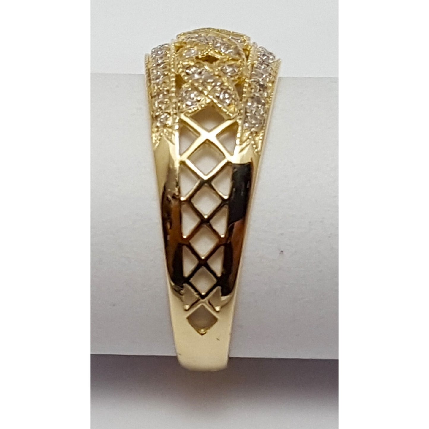 14K Yellow Gold Cluster Diamond Ring