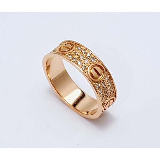 18K Rose Gold Diamond Wedding Ring Band