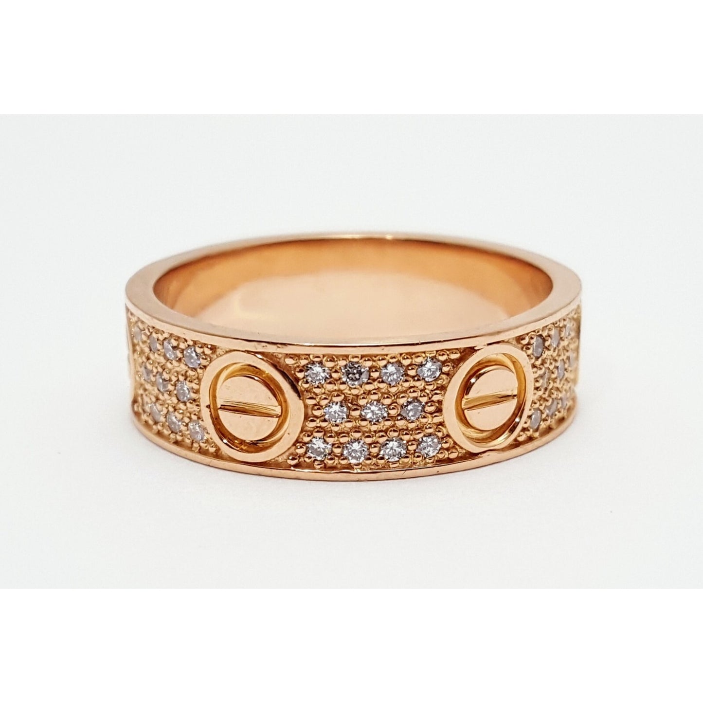 18K Rose Gold Diamond Wedding Ring Band