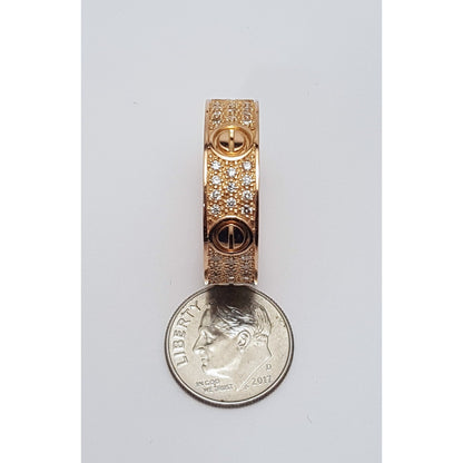 18K Rose Gold Diamond Wedding Ring Band