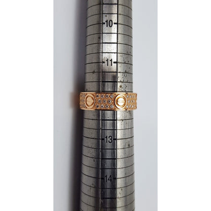 18K Rose Gold Diamond Wedding Ring Band