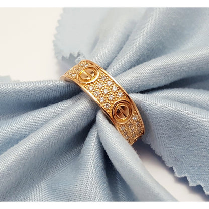 18K Rose Gold Diamond Wedding Ring Band