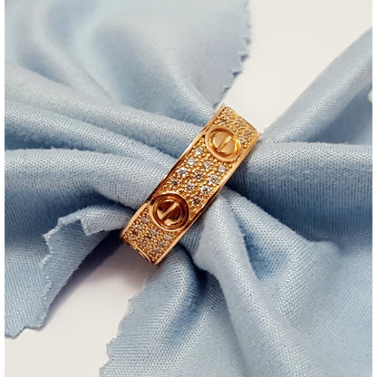 18K Rose Gold Diamond Wedding Ring Band