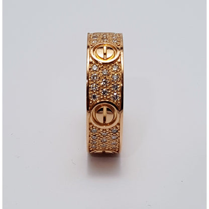 18K Rose Gold Diamond Wedding Ring Band