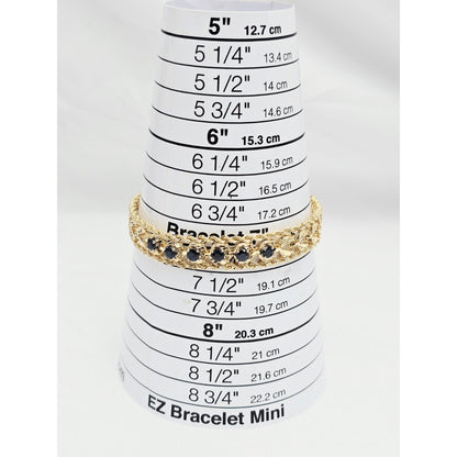 14K Yellow Gold Diamond Cut Double Rope Sapphire Bracelet