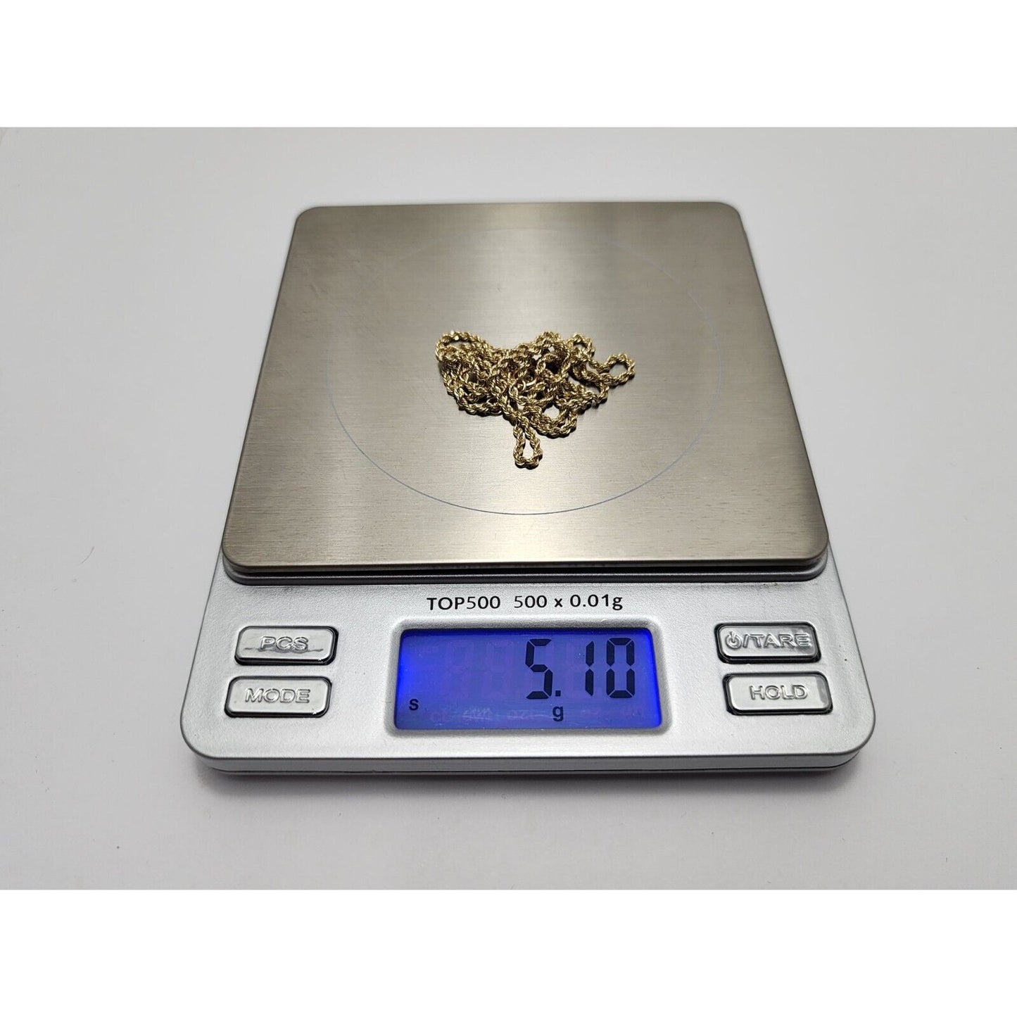 14K Yellow Gold Rope Chain Necklace