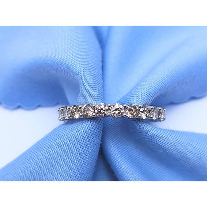 14K White Gold Ladies Diamond Eternity Wedding Band Ring