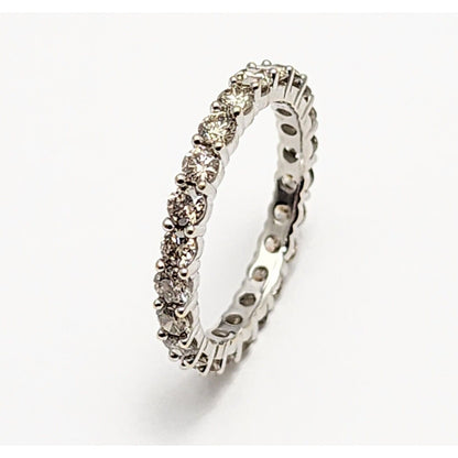 14K White Gold Ladies Diamond Eternity Wedding Band Ring