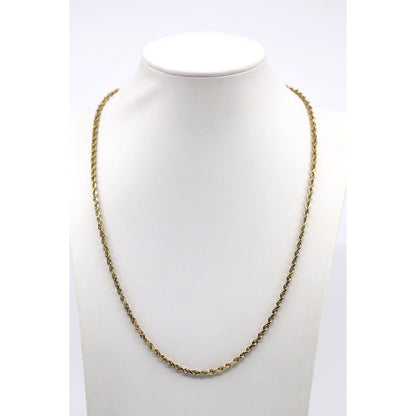 10K Yellow Gold Rope Chain Necklace