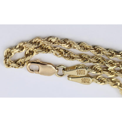 10K Yellow Gold Rope Chain Necklace
