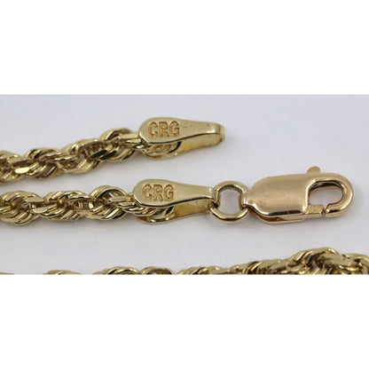 10K Yellow Gold Rope Chain Necklace