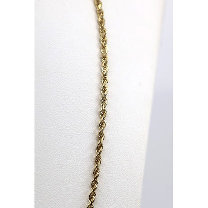 10K Yellow Gold Rope Chain Necklace