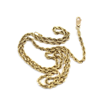 10K Yellow Gold Rope Chain Necklace