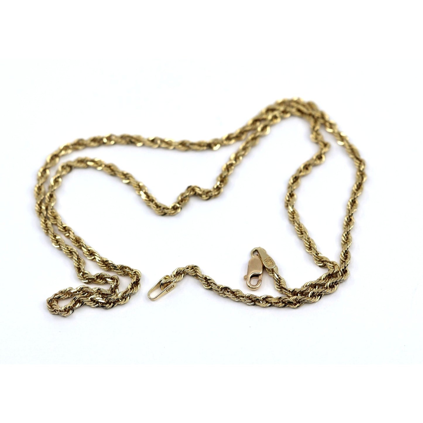 10K Yellow Gold Rope Chain Necklace